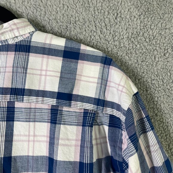 Old Navy Shirt XXL White Blue Mens Button Down Collard - Picture 12 of 12